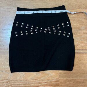 2B Bebe Knit Pencil Skirt Metallic Stud XS Great Condition